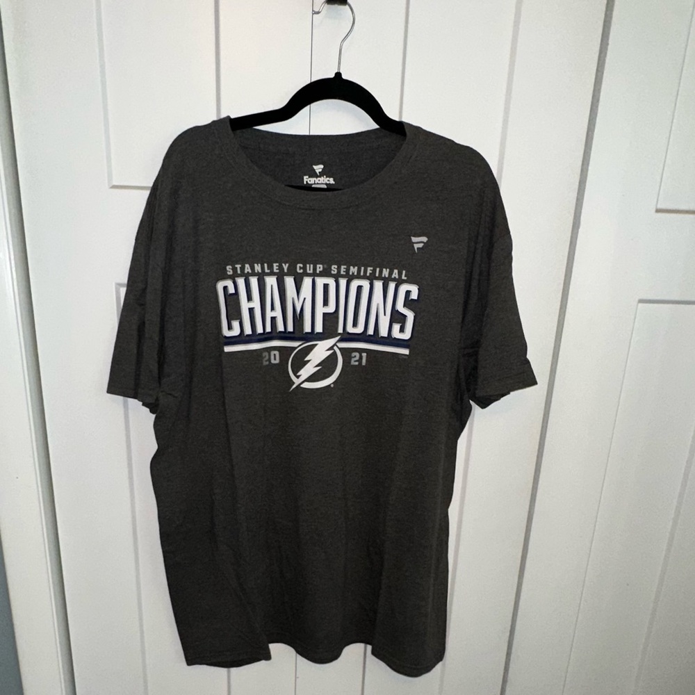 Bundle - 3 Lightning Shirts - Blue, White, and Gray Hockey T-Shirts - Picture 2 of 10
